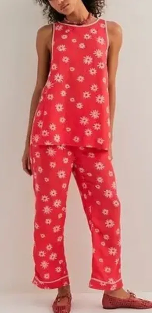 NWT Free People Charlie Set in Poppy Combo thumbnail 1