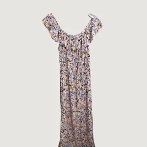 Kingston Grey Floral Off The Shoulder High Low Maxi Dress Medium Tassel Waist thumbnail 6