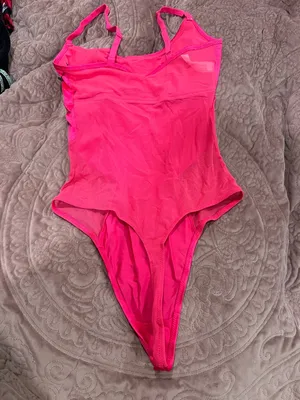 Colsie Bright Hot Pink Bodysuit with Adjustable Straps thumbnail 2