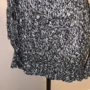 Mudd  heathered grey sequined v-neck button down sweater thumbnail 5