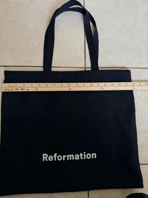 Reformation Black Canvas Logo Tote thumbnail 4