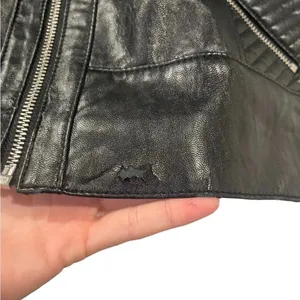 🖤 GUESS Quilted Faux Leather Moto Jacket –‎ Black Size M 🖤✨ thumbnail 6