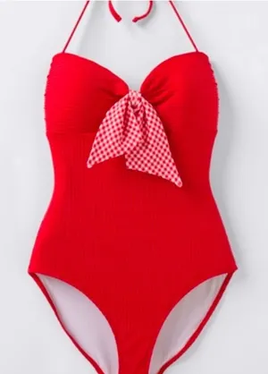 Matilda Jane Swimsuit Red Preppy One Piece Bathing‎ Suit Sz M Vacation Beach thumbnail 1