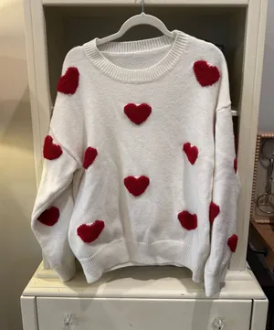 Heart Sweater White Size none thumbnail 1