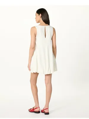The Drop Sleeveless Bubble Hem Mini Dress Ivory Size Small NWT thumbnail 3