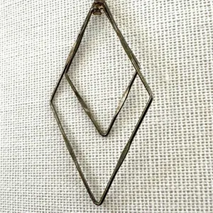 Silver tone geometric drop earrings thumbnail 2