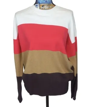 French connection decadence multi stripe crew med. thumbnail 1