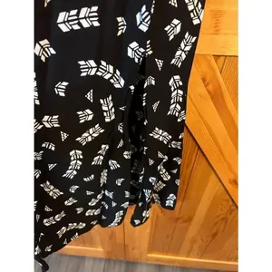 Fire Los Angeles Black White Pattern Strapless Zip Up Maxi Dress Size Small (890 thumbnail 4