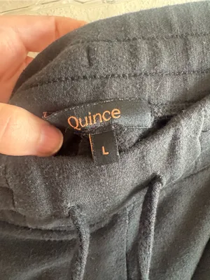 Quince Black Cropped Pants Size Large thumbnail 3