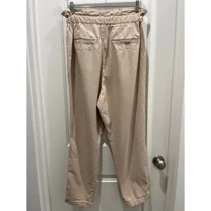 Free People Margate Paperbag Waist Pleated Misty Rose Trouser Pants Sz S thumbnail 5