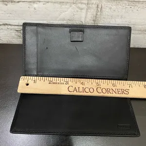 COACH Black Leather Bifold Checkbook Insert Wallet thumbnail 3