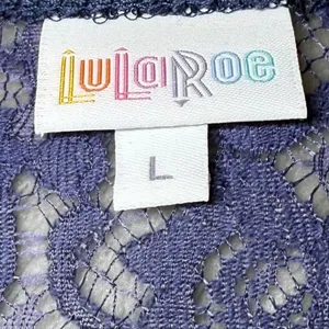 LuLaRoe Womens Size Large Blue Floral Lace Long Duster Vest Sleeveless Open thumbnail 4