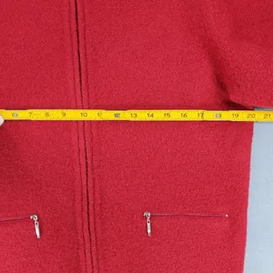 Alexandra Bartlett Cardigan Sweater Womens Size L Wool Fuzzy Red Zip‎ Up Jacket thumbnail 4