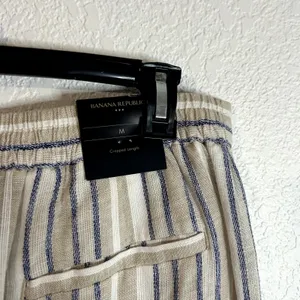 Banana Republic Martin Fit Linen Blend Wide Leg Pants Womens Size Medium NWT thumbnail 4