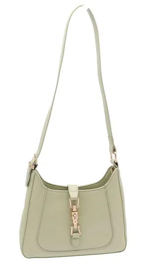 Unbranded Shoulder Bag Womens Medium Hobo Sage Green Gold Clasp Excellent thumbnail 1