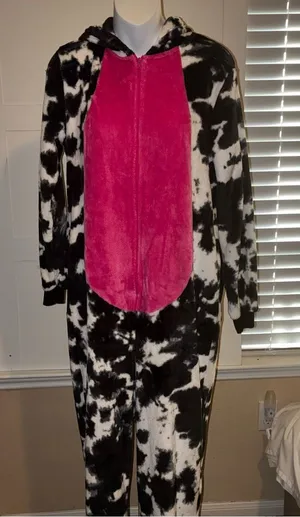 Celebrate Black and Pink Pajama Onesie thumbnail 1