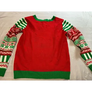No Boundaries Too Cute To Be Naughty Reindeer Christmas Sweater Size L thumbnail 9