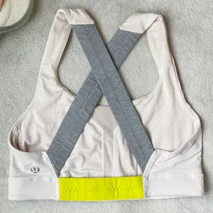 Lululemon Bra Colorblock Sz 2 Pink Green Gray Pastel Crossback thumbnail 1