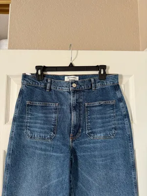 Reformation Alyssa Stretch High Rise Wide Leg Cropped Jeans thumbnail 4