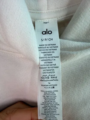 Alo Yoga White Cropped Hoodie Size S thumbnail 2