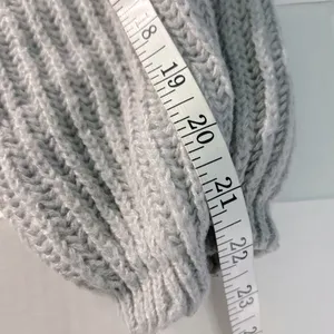 SHEIN Gray Balloon Sleeve Open Front Cardigan Sweater Large Knit Cozy EUC thumbnail 10