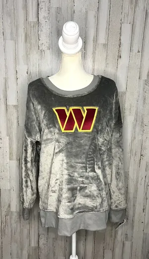 National Football League NWT‎ Washington Commanders Women's Heathered Gray Pullover Sweatshirt Size XL thumbnail 1