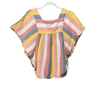 Beachlunchlounge Striped Multicolor Blouse Linen Blend Desert Vibes Sz S‎ thumbnail 2