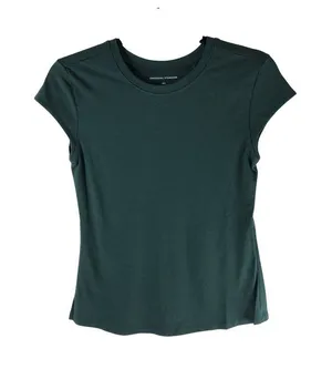 Universal Standard Ashley Cap Sleeve Tee Shirt Forest Green 4XS US 00-0 thumbnail 1