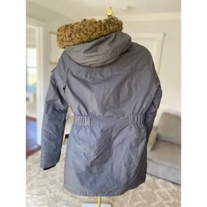 Abercrombie & Fitch A&F Premium Arctic Parka Gray Faux Fur Hood XXS Coat Utility thumbnail 4