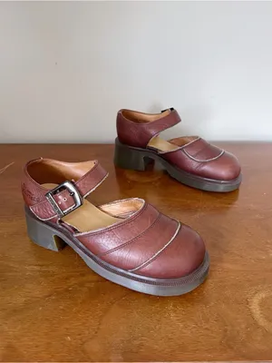 Dr Martens • vintage ankle strap mary janes 8599 brown leather chunky heel MIE thumbnail 11