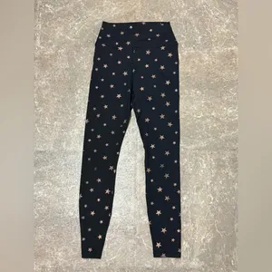 SPIRITUAL GANGSTER Black Leggings with Gold Stars Size Small thumbnail 3