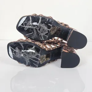 Free People‎ Colette Cinched Heel Python Snakeskin Size 36.5 Sandal thumbnail 9