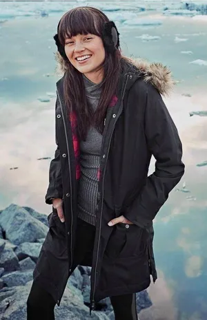 Iceland Black Parka Winter Coat Jacket Small Snow Ski thumbnail 9