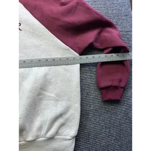 Edikted Womens Burgundy Grey Melange Raglan Bow Embroidered Fleece Hoodie XS thumbnail 6