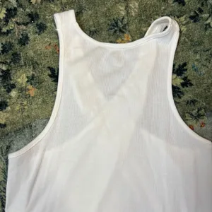 Anthropologie White Ribbed Criss Cross Halter Keyhole Tank Top Large OB1511275‎ thumbnail 6