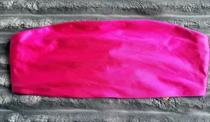 SKIMS Swim Bandeau Top Size 3x Hot Pink Shine Spandex Y2K Coastal Cowgirl thumbnail 1