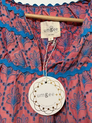 NWT Umgee Floral Embroidered Puff Sleeve Eyelet Dress Size XL NEW thumbnail 4