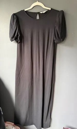 Boden Black Midi Dress with Puff Sleeves, Size US 10R thumbnail 1