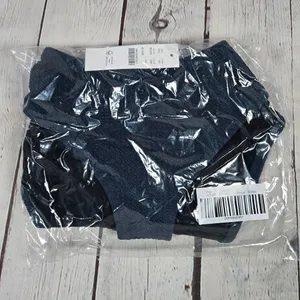 J. Crew Textured curved-waist cheeky bikini bottom in Navy L‎ NWT thumbnail 9