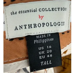 NWT Anthropologie Essential Collection Plaid Trouser Pants Ivory Check Size‎ 16T thumbnail 3