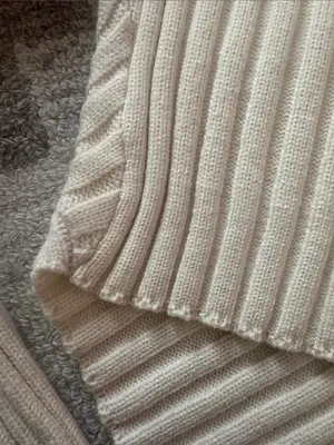 Cream Ribbed Knit Sweater - Ladies Long Sleeve Crewneck thumbnail 5