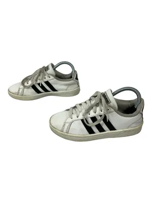 Adidas Cloudfoam Advantage Sneakers Womens Size 6.5 White Black Lace Up thumbnail 3
