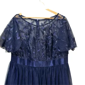Ever-Pretty Navy Blue Sequin Embroidery Tulle Cocktail Dress 2XL US 20 EE00906 thumbnail 3