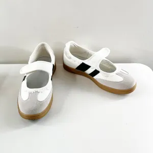 Leying Sporty Striped Ballet Flat Mary Jane Shoes Sneakers White Black 6 thumbnail 8