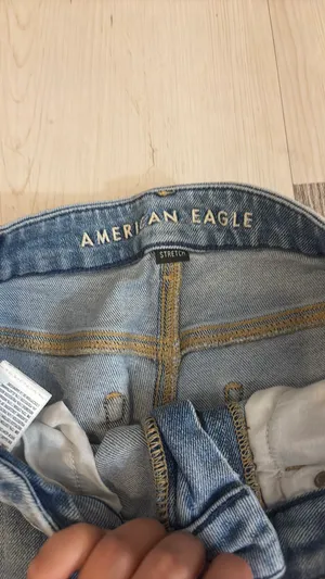 American Eagle Blue Ripped Jeans 6 Extra Long High Rise thumbnail 4