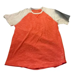 American Eagle Outfitters Two-Tone Raglan Baseball Tee – Heather Coral & Light Grey thumbnail 1