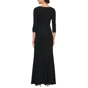 Alex Evenings Womens Long Metallic 3/4 Sleeve Gown Dress Black Metallic 18 thumbnail 10