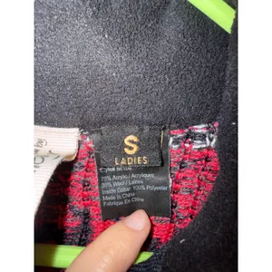 Obermeyer Womens Pink Black Snowflake‎ Fair Isle Wool Blend 1/4 Zip Sweater S thumbnail 5