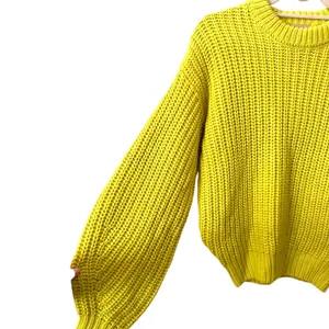 SHOW ME YOUR MUMU Bailey‎ Chunky Sweater Lime Sz Small thumbnail 3