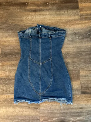denim mini dress thumbnail 2